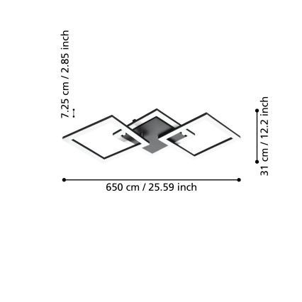 Eglo 31775 - Plafón LED regulable PARANDAY-Z LED/32,4W/230V 3000-6500K negro