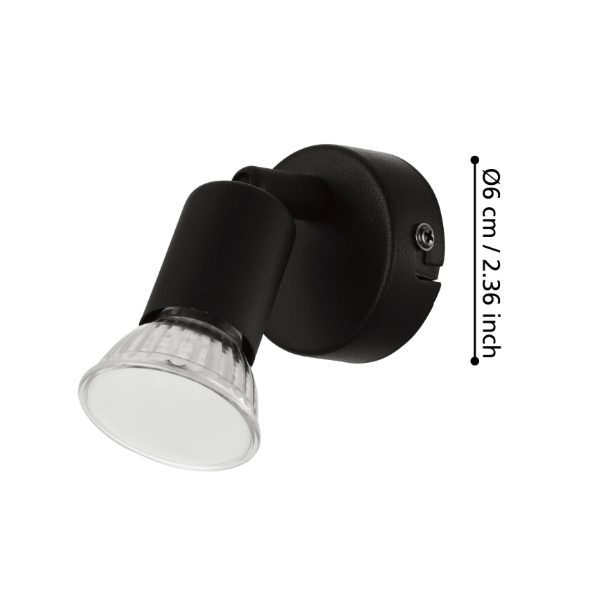 Eglo - Foco LED de pared 1xGU10/2,8W/230V 3000K negro
