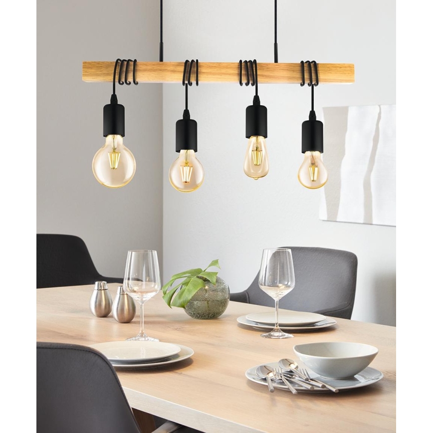 Eglo - Lámpara colgante TOWNSHEND 4xE27/60W/230V