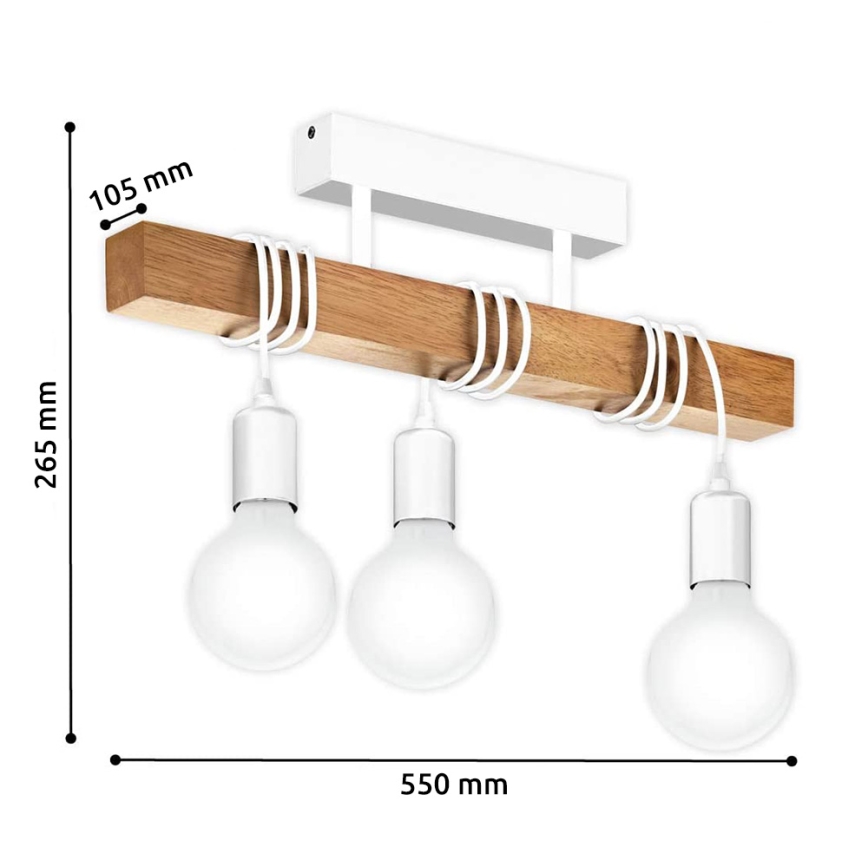 Eglo - Lámpara de techo TOWNSHEND 3xE27/60W/230V