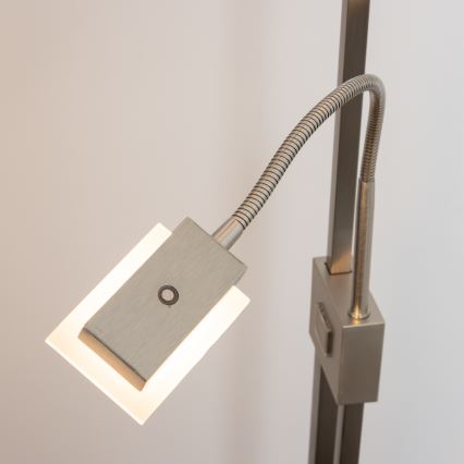 Eglo 33182 - Lámpara de pie LED regulable SOLANO 1xLED/26W/230V +1xLED/3,2W 3000K cromo mate