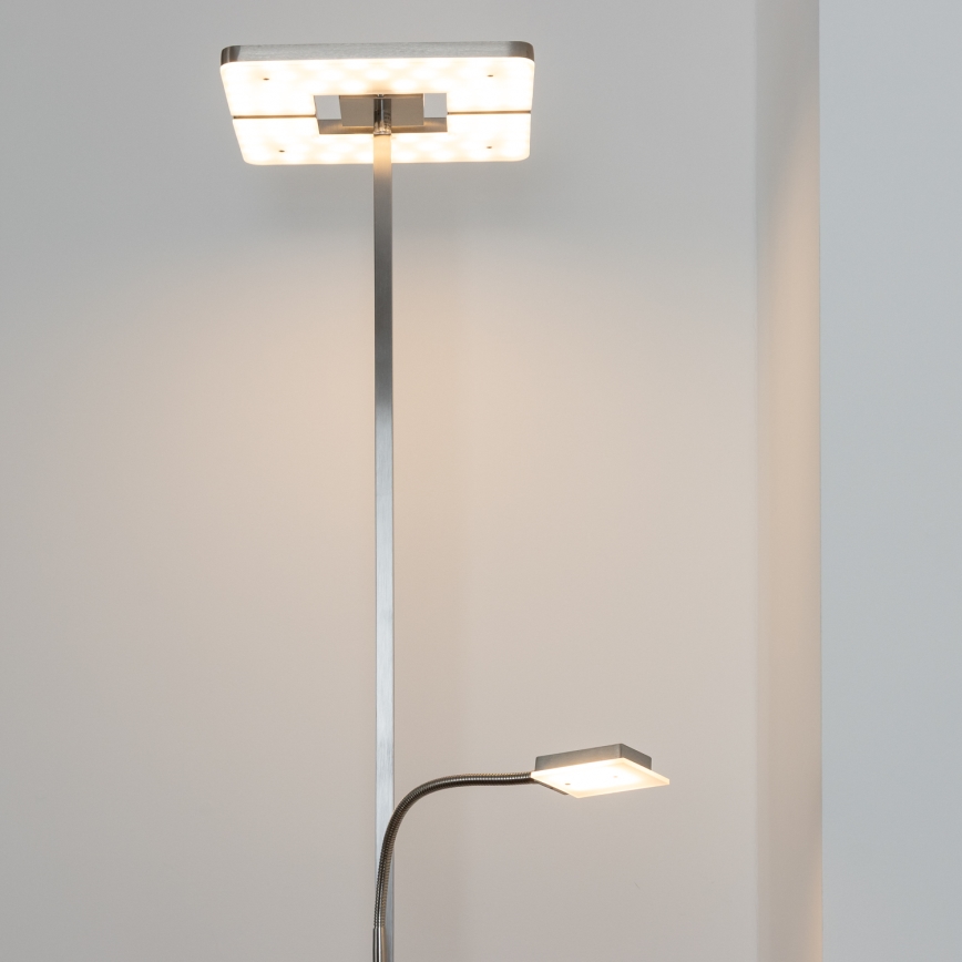 Eglo 33182 - Lámpara de pie LED regulable SOLANO 1xLED/26W/230V +1xLED/3,2W 3000K cromo mate