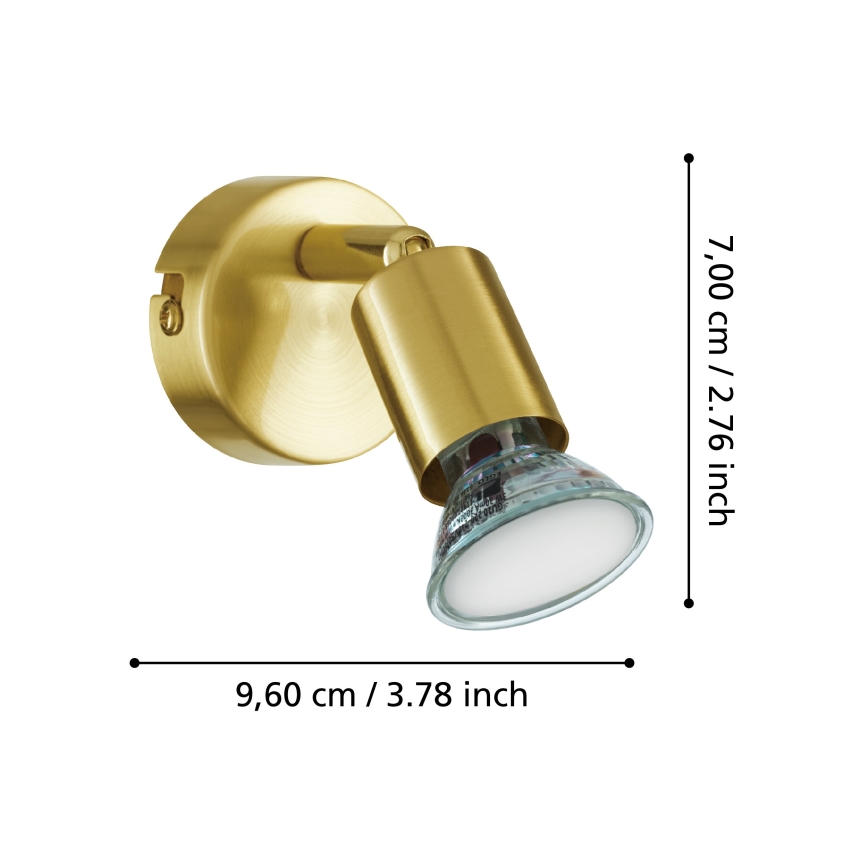 Eglo - Foco LED de pared 1xGU10/2,8W/230V 3000K dorado