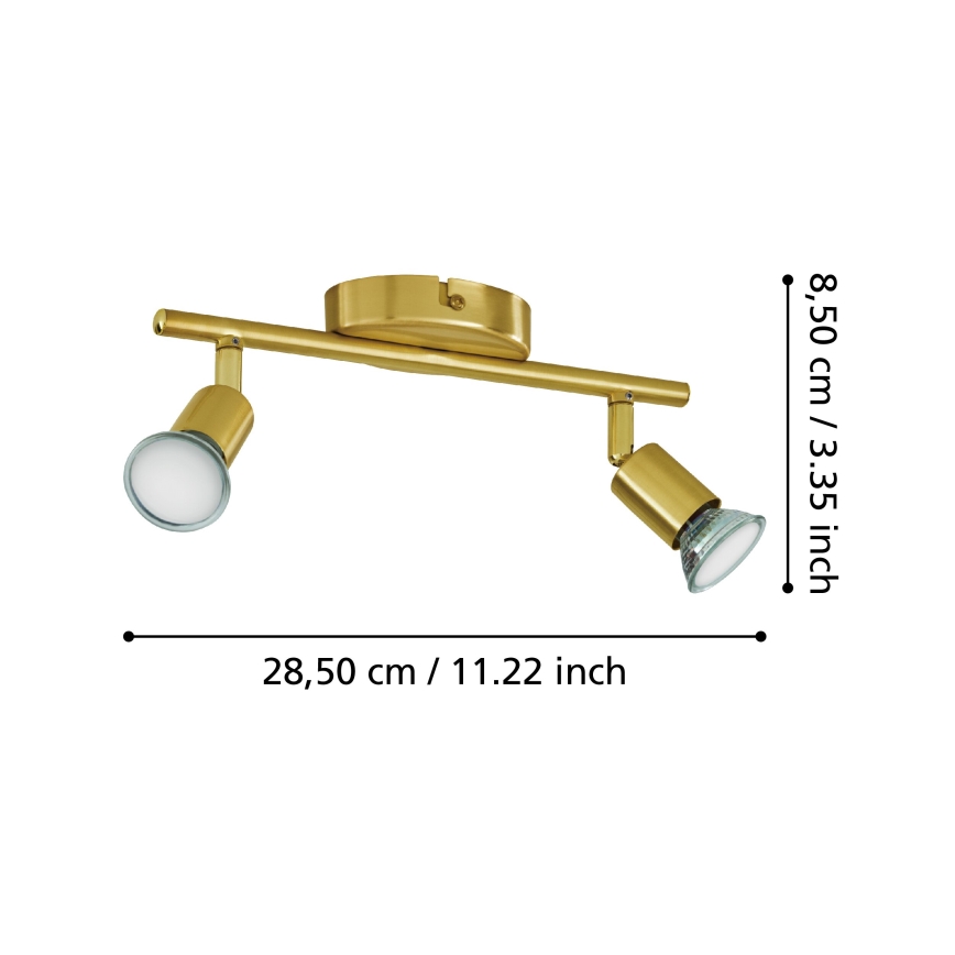 Eglo - Foco LED 2xGU10/2,8W/230V 3000K dorado