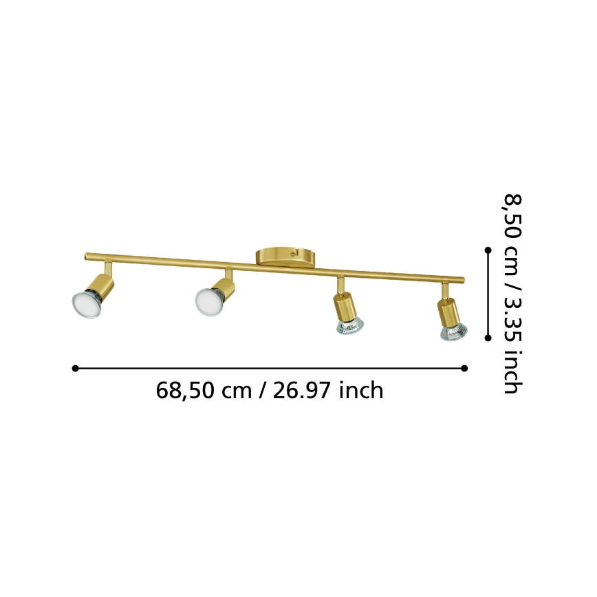 Eglo - Foco LED 4xGU10/2,8W/230V 3000K dorado
