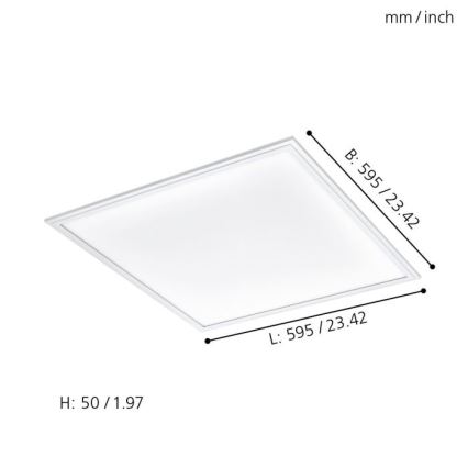 Eglo 33204 - LED RGBW Lámpara regulable SALOBRENA-C LED/34W/230V 2700-6500K + control remoto