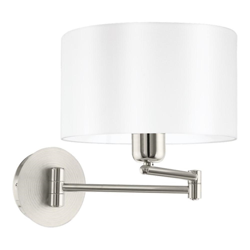 Eglo 33269 - Aplique PASTERI 1xE27/60W/230V cromo mate/blanco