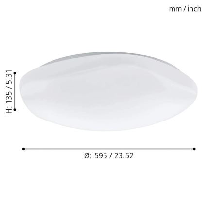 Eglo 33272 - Plafón LED RGBW regulable TOTARI-C LED/34W/230V 2700-6500K blanco + control remoto
