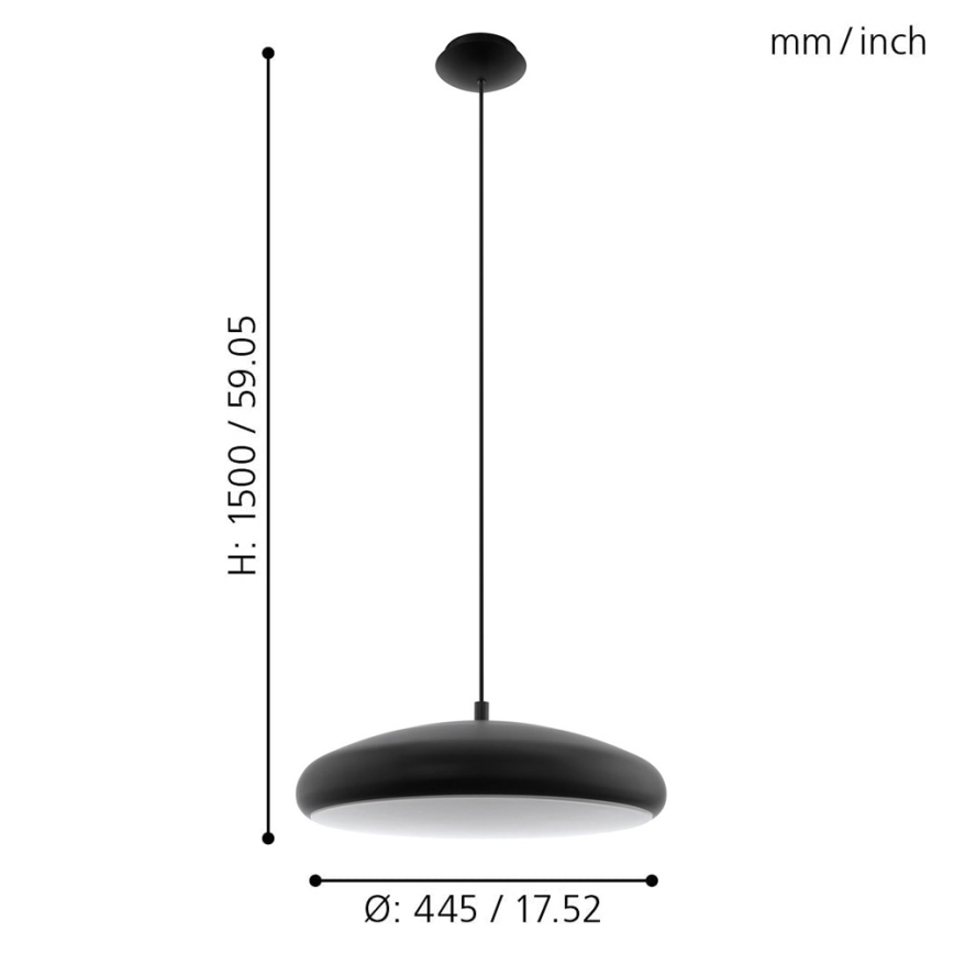 Eglo 33328 - LED RGBW Lámpara colgante regulable RIODEVA-C LED/27W/230V 2700-6500K negro