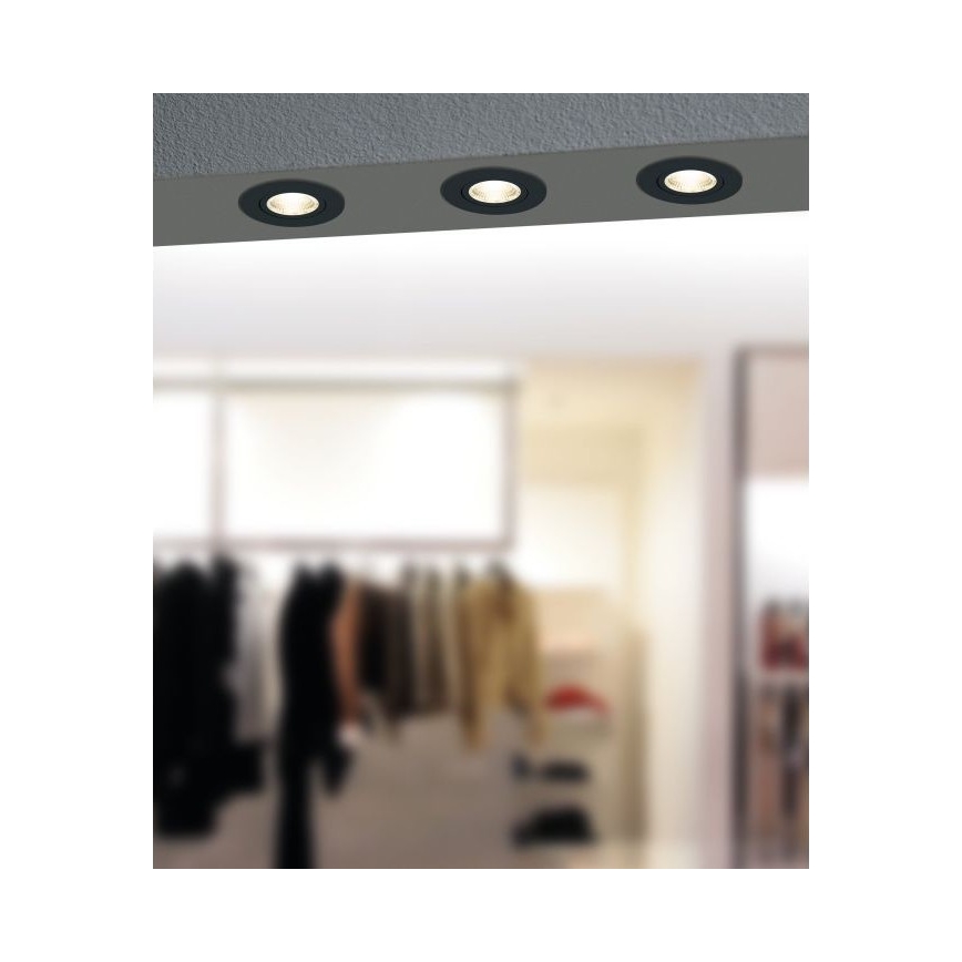 Eglo - Lámpara empotrable LED regulable LED/6W/230V negro