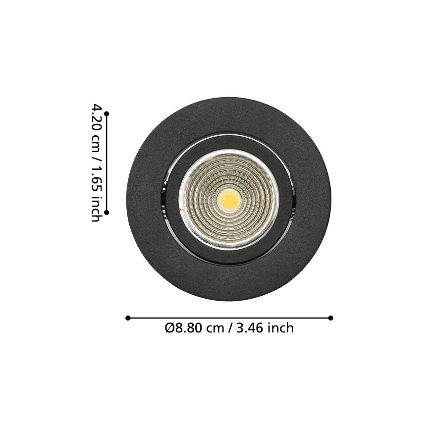 Eglo - Lámpara empotrable LED regulable LED/6W/230V negro