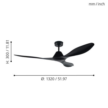 Eglo - Ventilador de techo + control remoto
