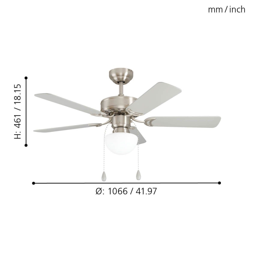Eglo - Ventilador de techo CADIZ 1xE27/40W/230V