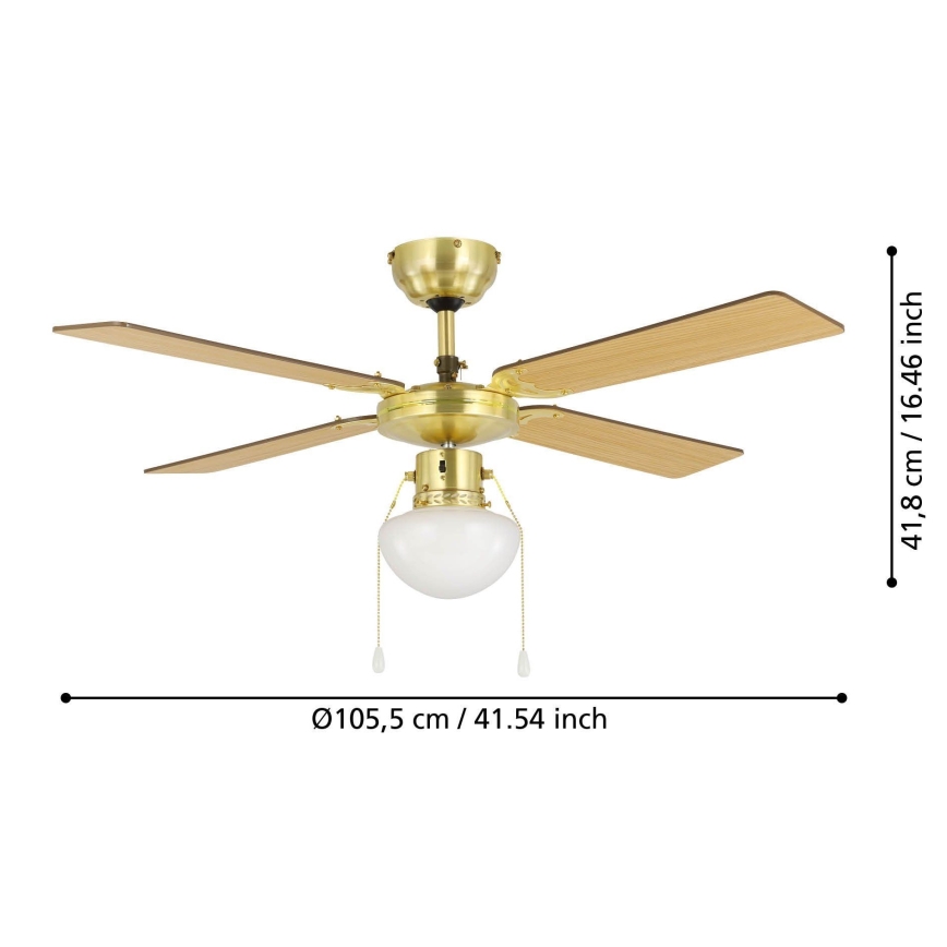 Eglo - Ventilador de techo 1xE27/60W/230V dorado