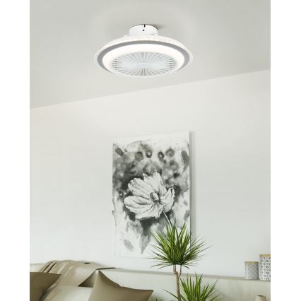 Eglo - Ventilador de techo regulable LED/25,5W/230V blanco/gris 2700-6500K + mando a distancia