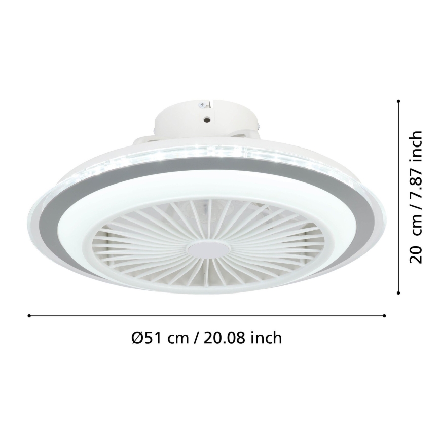 Eglo - Ventilador de techo LED regulable LED/25,5W/230V blanco/gris 2700-6500K + mando a distancia