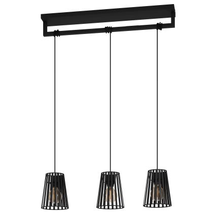 Eglo - Lámpara colgante 3xE27/40W/230V negro