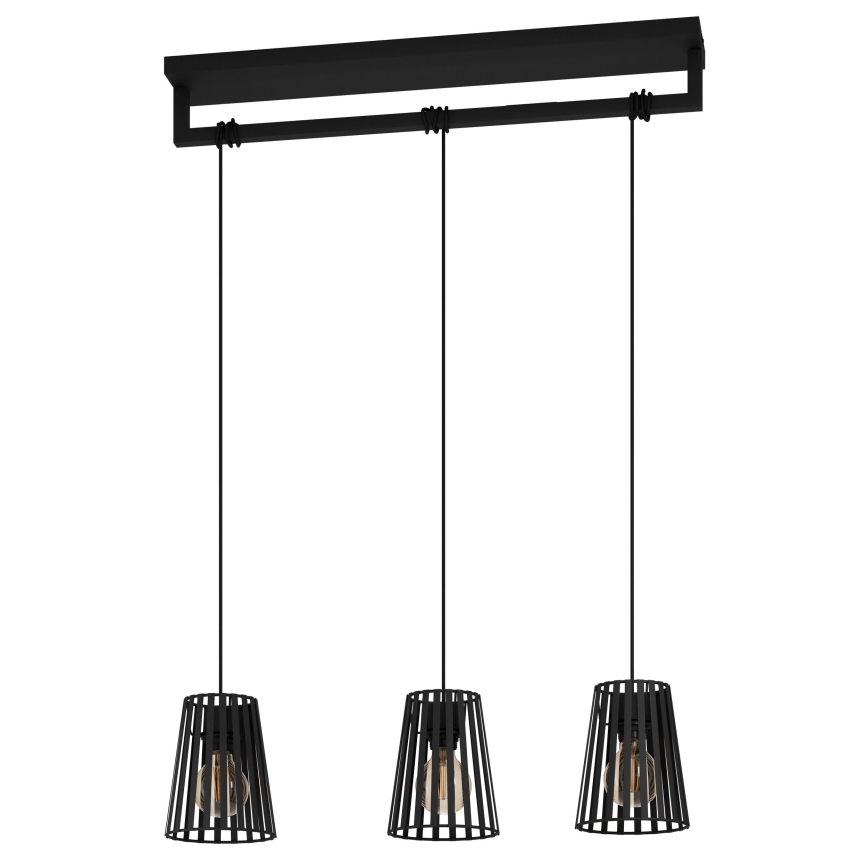 Eglo - Lámpara colgante 3xE27/40W/230V negro