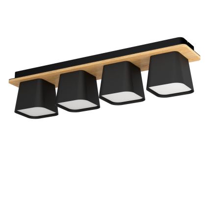 Eglo - Plafón 4xE27/40W/230V negro/marrón