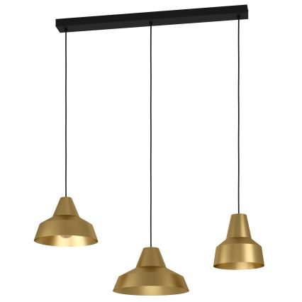 Eglo - Lámpara colgante 3xE27/40W/230V dorado