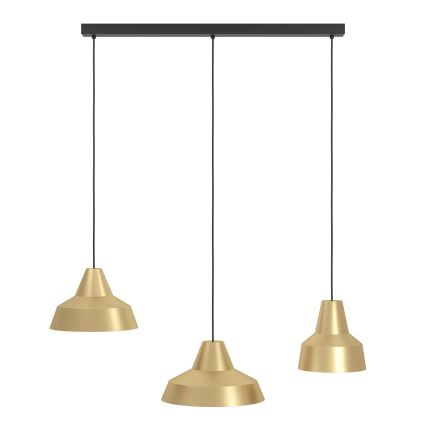 Eglo - Lámpara colgante 3xE27/40W/230V dorado