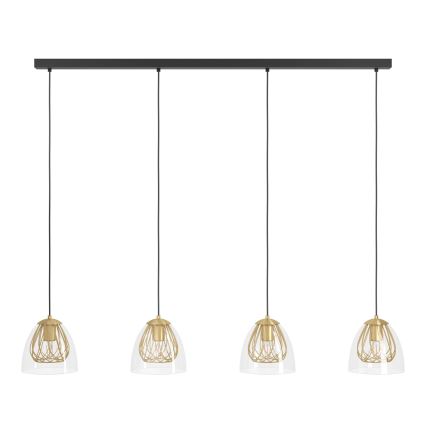 Eglo - Lámpara colgante 4xE27/40W/230V dorado