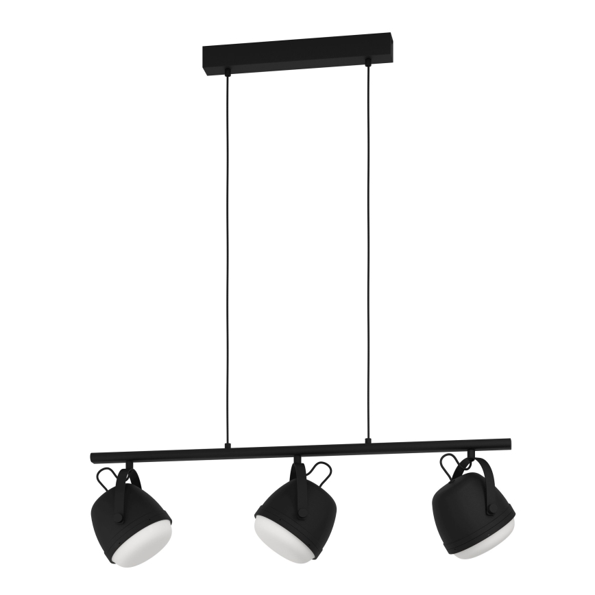 Eglo - Lámpara colgante 3xE27/28W/230V negro