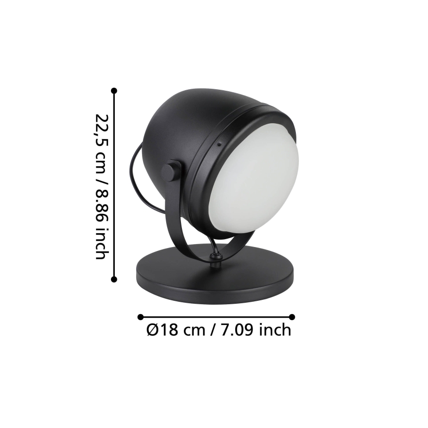 Eglo - Lámpara de mesa 1xE27/28W/230V negro
