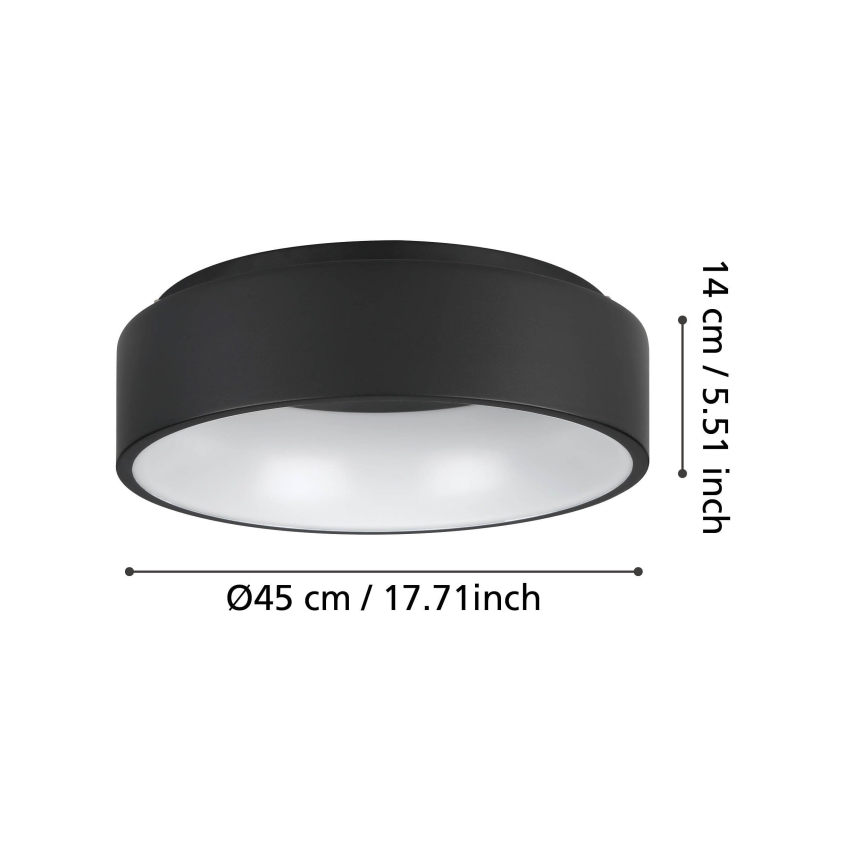 Eglo - Plafón LED regulable LED/25,5W/230V 3000K negro