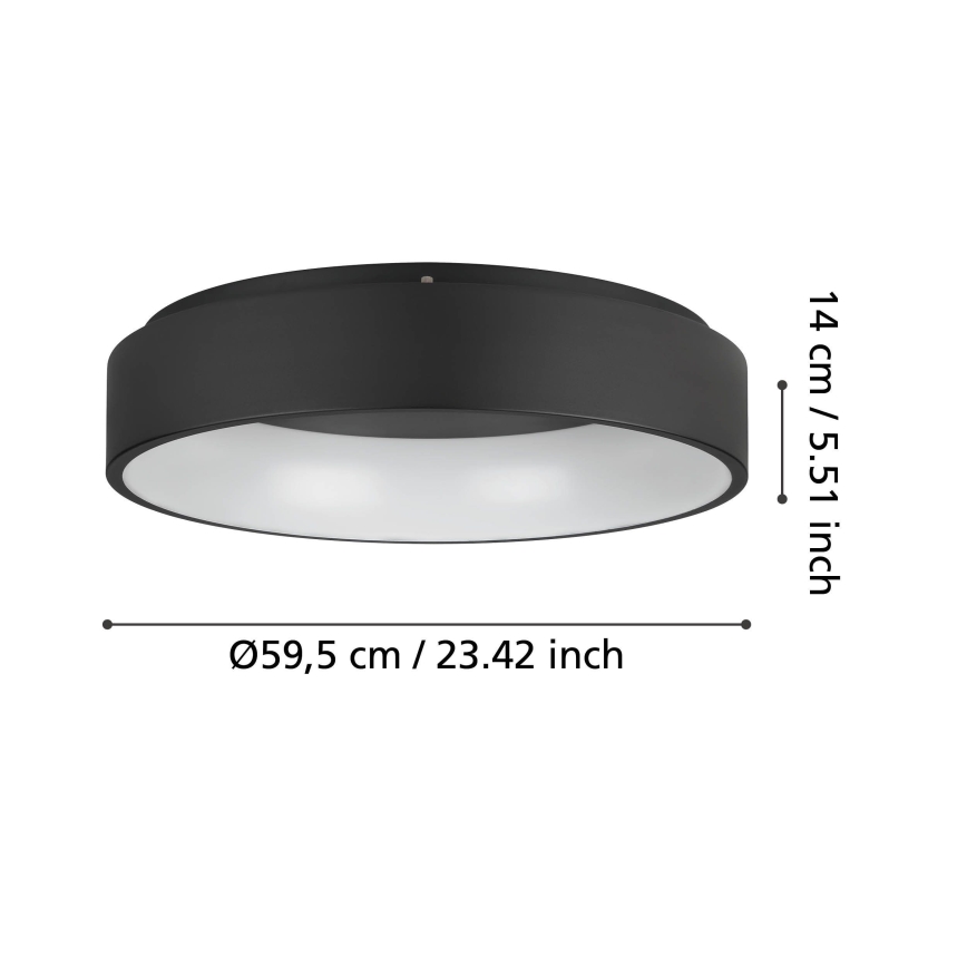 Eglo - Plafón LED regulable LED/35,2W/230V 3000K negro