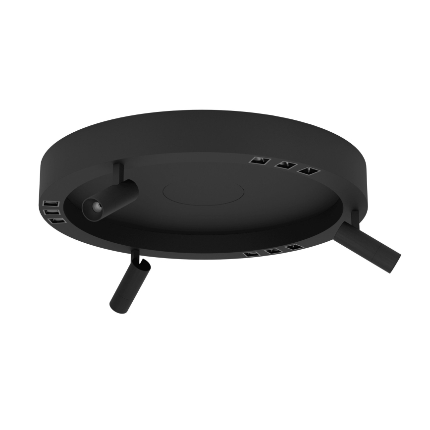 Eglo - Plafón LED regulable 3xLED/8W/230V + 3xLED/8,5W 3000K negro + control remoto