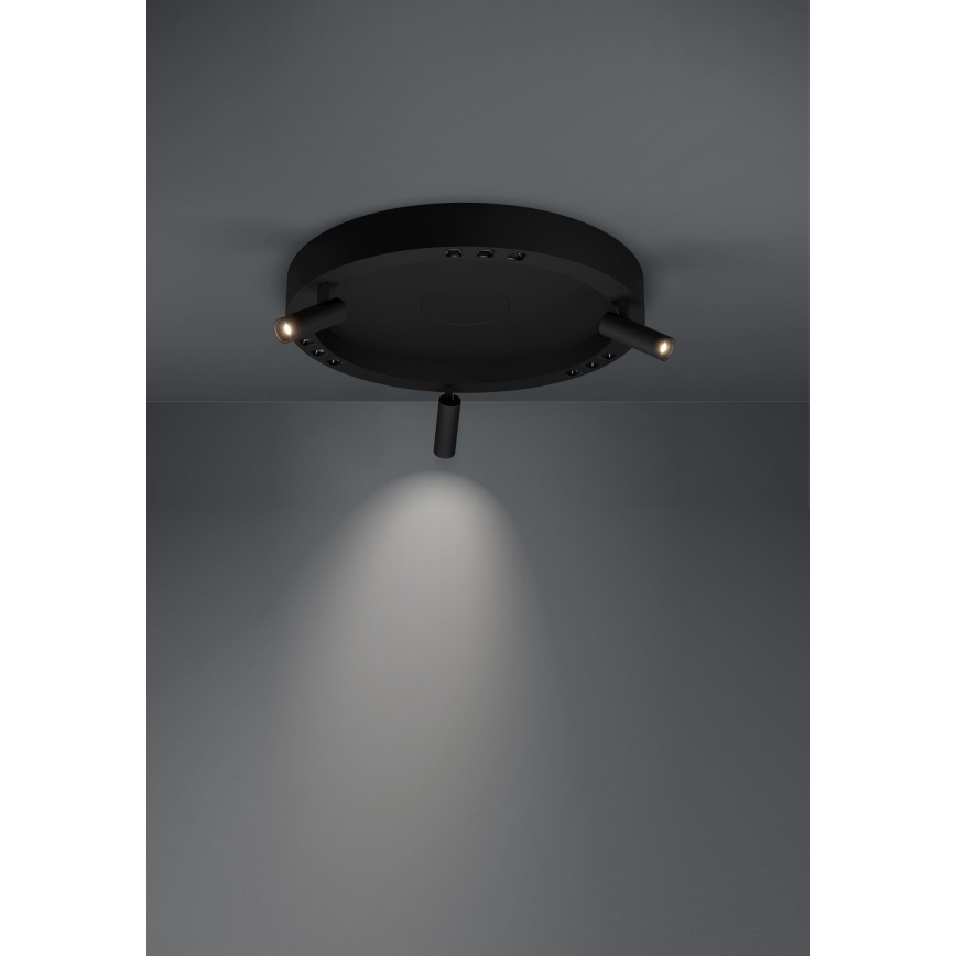 Eglo - Plafón LED regulable 3xLED/8W/230V + 3xLED/8,5W 3000K negro + control remoto