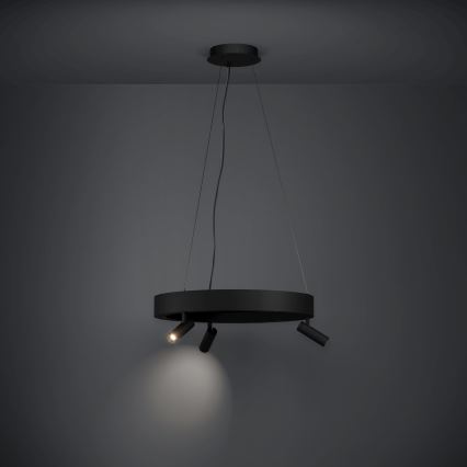 Eglo - Lámpara de araña LED regulable 3xLED/8W/230V + 3xLED/8,5W 3000K negro + control remoto