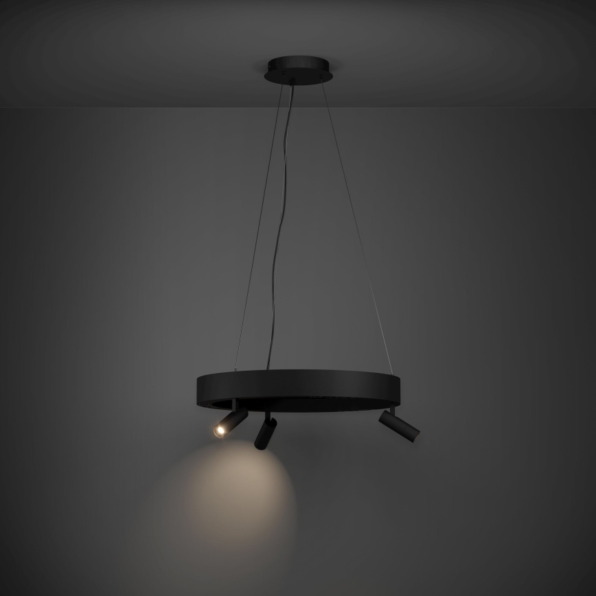 Eglo - Lámpara de araña LED regulable 3xLED/8W/230V + 3xLED/8,5W 3000K negro + control remoto