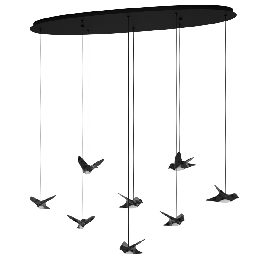 Eglo - Lámpara de araña LED regulable 8xLED/4,2W/230V 3000K negro