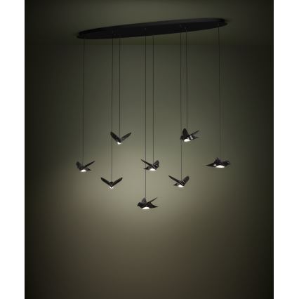 Eglo - Lámpara de araña LED regulable 8xLED/4,2W/230V 3000K negro