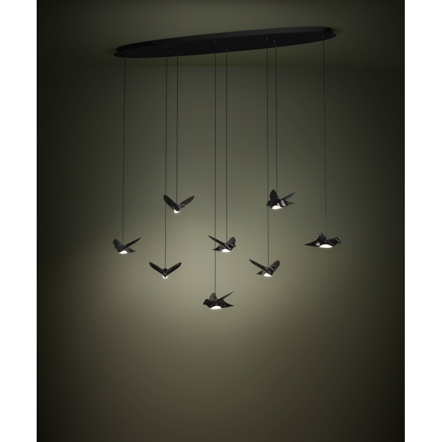 Eglo - Lámpara de araña LED regulable 8xLED/4,2W/230V 3000K negro