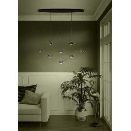 Eglo - Lámpara de araña LED regulable 8xLED/4,2W/230V 3000K negro