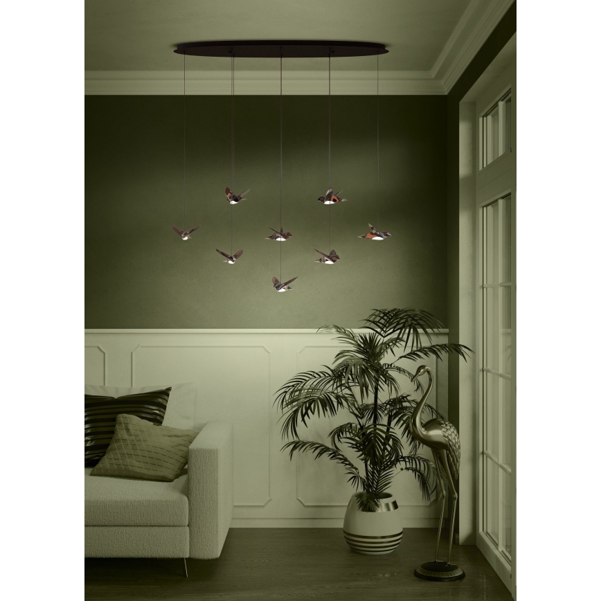 Eglo - Lámpara de araña LED regulable 8xLED/4,2W/230V 3000K negro