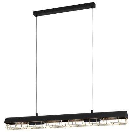 Eglo - Lámpara colgante 4xE27/40W/230V negro/dorado