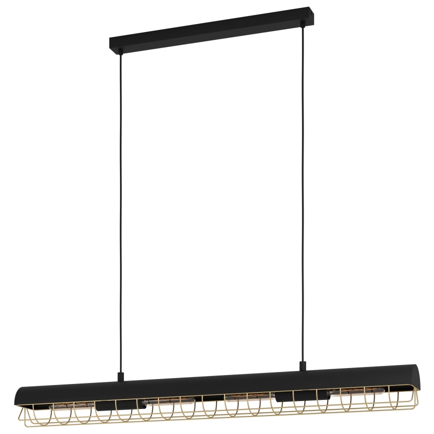 Eglo - Lámpara colgante 4xE27/40W/230V negro/dorado