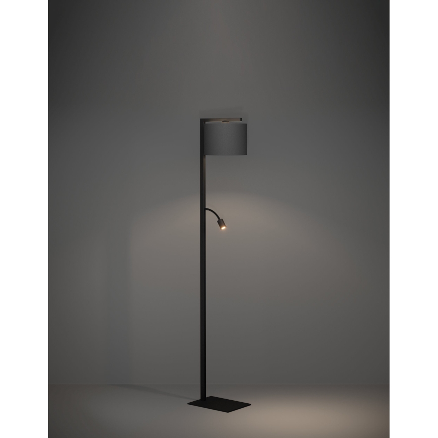 Eglo - Lámpara LED de pie 1xE27/40W/230V + LED/3,8W 3000K negro