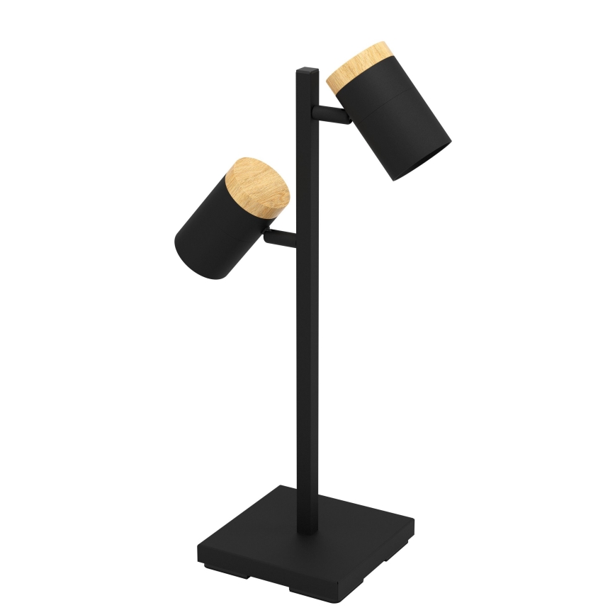 Eglo - Lámpara de mesa LED 2xGU10/4,5W/230V 3000K negro/marrón