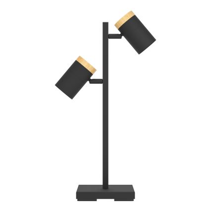 Eglo - Lámpara de mesa LED 2xGU10/4,5W/230V 3000K negro/marrón
