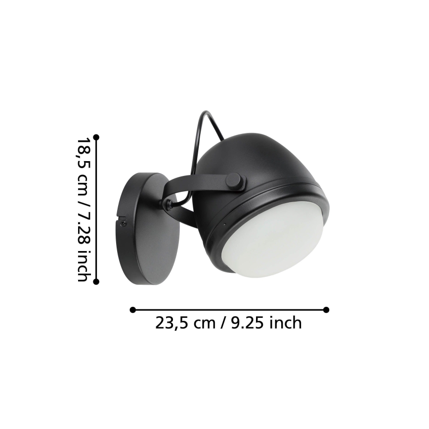 Eglo - Aplique 1xE27/28W/230V negro