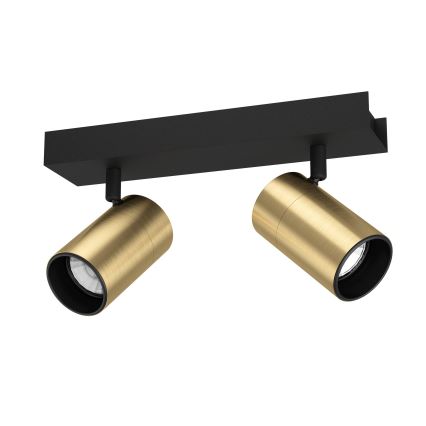 Eglo - Foco LED 2xGU10/4,5W/230V 3000K negro/dorado
