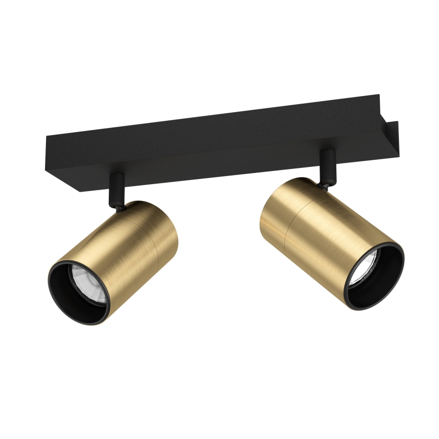 Eglo - Foco LED 2xGU10/4,5W/230V 3000K negro/dorado