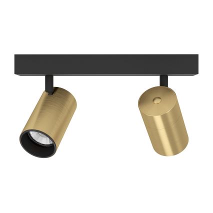 Eglo - Foco LED 2xGU10/4,5W/230V 3000K negro/dorado