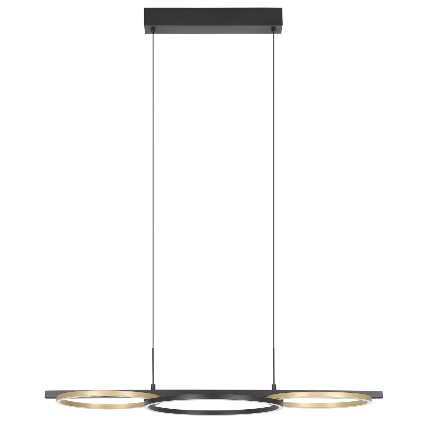 Eglo - Lámpara de araña LED regulable 2xLED/12,5W/230V + LED/15,5W 3000K negro
