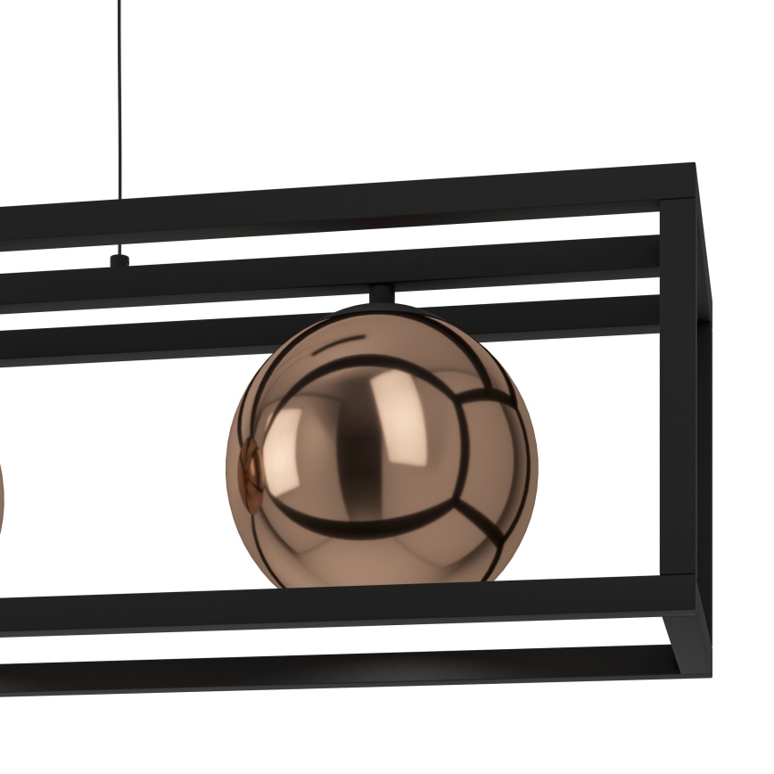 Eglo - Lámpara colgante 3xE27/40W/230V cobre/negro